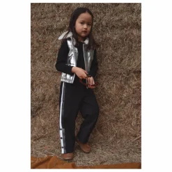 Enfant Fille Garçon Veste Sans Manches Col Sherpa Métallisée |