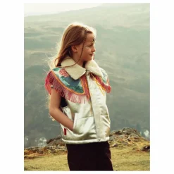 Enfant Fille Garçon Veste Sans Manches Col Sherpa Métallisée |
