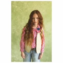 Enfant Fille Garçon Veste Sans Manches Hold Ya Horses Cuir Nappa |