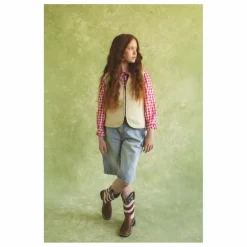 Enfant Fille Garçon Veste Sans Manches Hold Ya Horses Cuir Nappa |