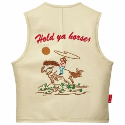 Enfant Fille Garçon Veste Sans Manches Hold Ya Horses Cuir Nappa |