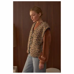 Femme Marlot Paris Vestes, Blousons|Veste Sans Manches Néo Léopard - Collection Femme |