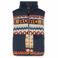 Sale AO76 Veste Sans Manches Réversible Façon Sherpa Jum | Bleu marine