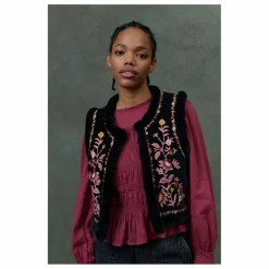 Louise Misha Veste Sans Manches Réversible Renée Velours - Collection Femme | Noir New