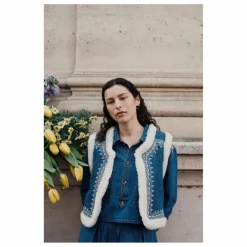 Femme Louise Misha Vestes, Blousons|Veste Sans Manches Réversible Figara Denim - Collection Femme |