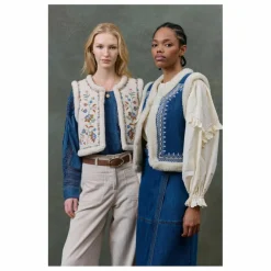 Femme Louise Misha Vestes, Blousons|Veste Sans Manches Réversible Renée Double Gaze Coton Bio - Collection Femme |