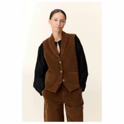 Femme Leon & Harper Veste Sans Manches Vuela Velours Côtelé Coton Bio |