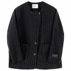 Leon & Harper Veste Vafi Rayée Laine | Noir Outlet